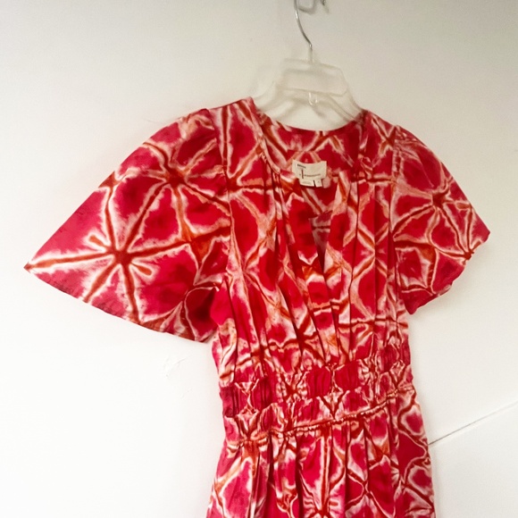 Anthropologie The Somerset Mini Dress in Pink Smocked Poplin Cotton Size Small - Picture 3 of 12